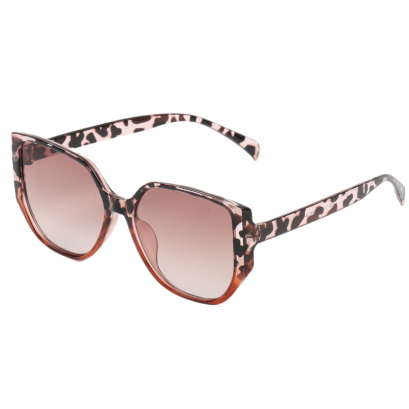 Dame trendy oversized solbriller med dyreprint Luvikno
