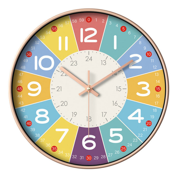 Color time Silent Kids' Clock – Silent Wall Clock with Educational Design | Luvikno