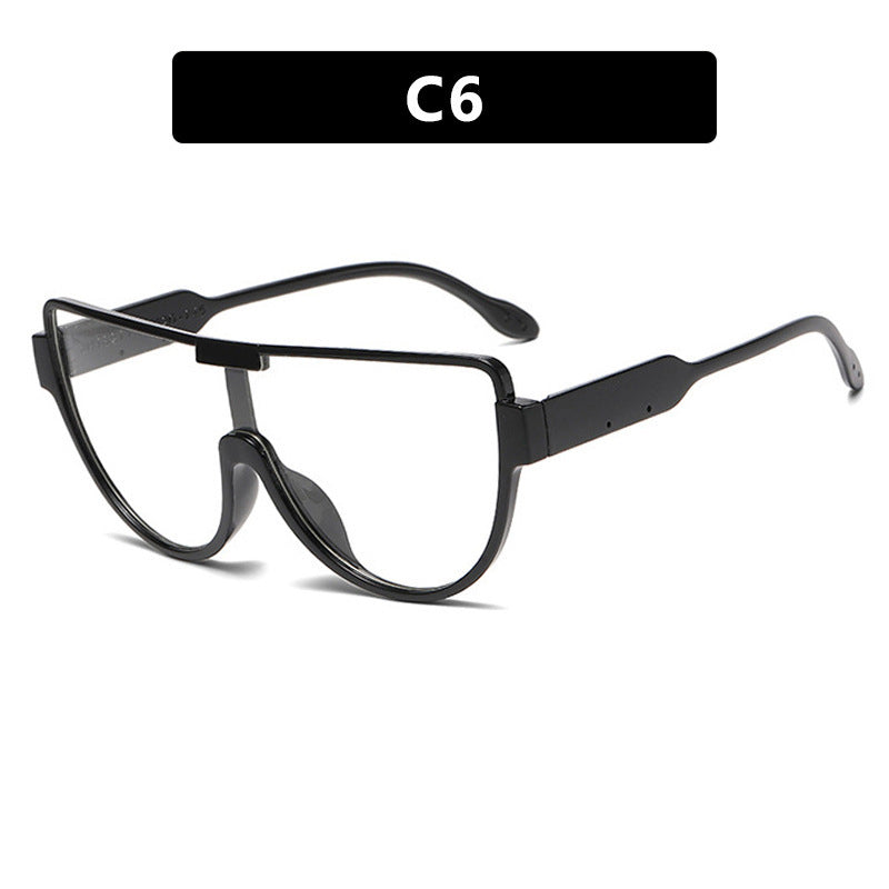 Dame Fashion-solbrille med futuristisk skjold-design Luvikno