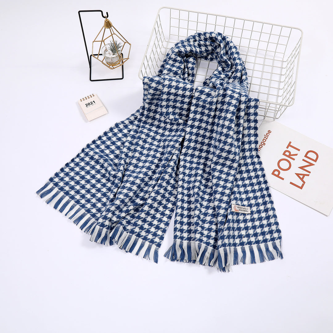 Dame elegant skjerf med houndstooth mønster Luvikno