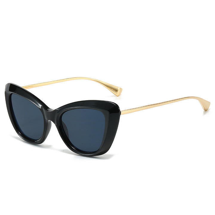 Dame Cat-Eye solbriller med elegant metallramme Luvikno
