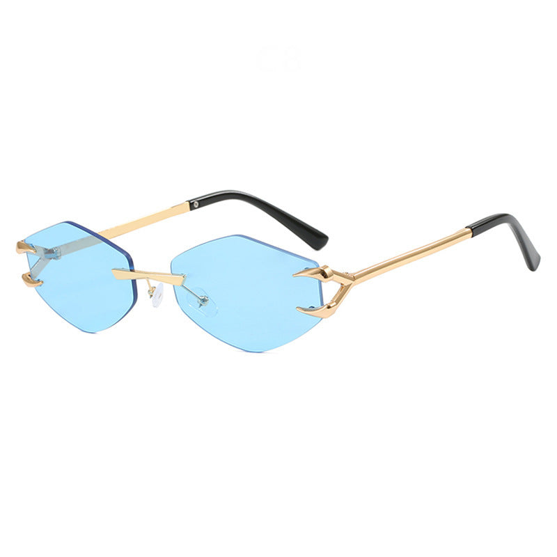 Damer geometrisk designer-solbrille med fremragende metallramme Luvikno