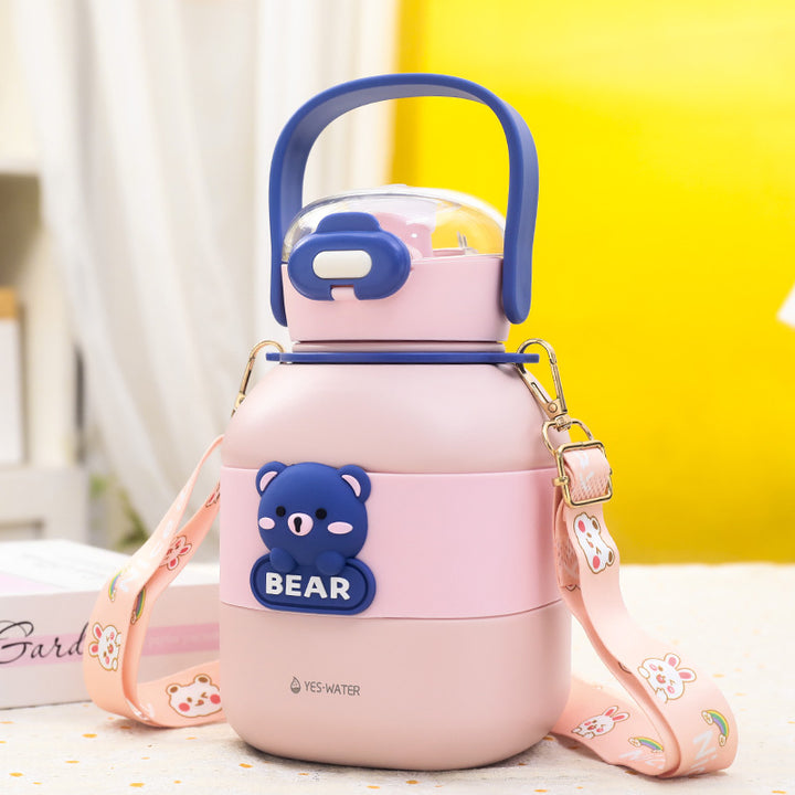 Dame Isolert Drikkeflaske med søtt Bjørnemotiv Luvikno
