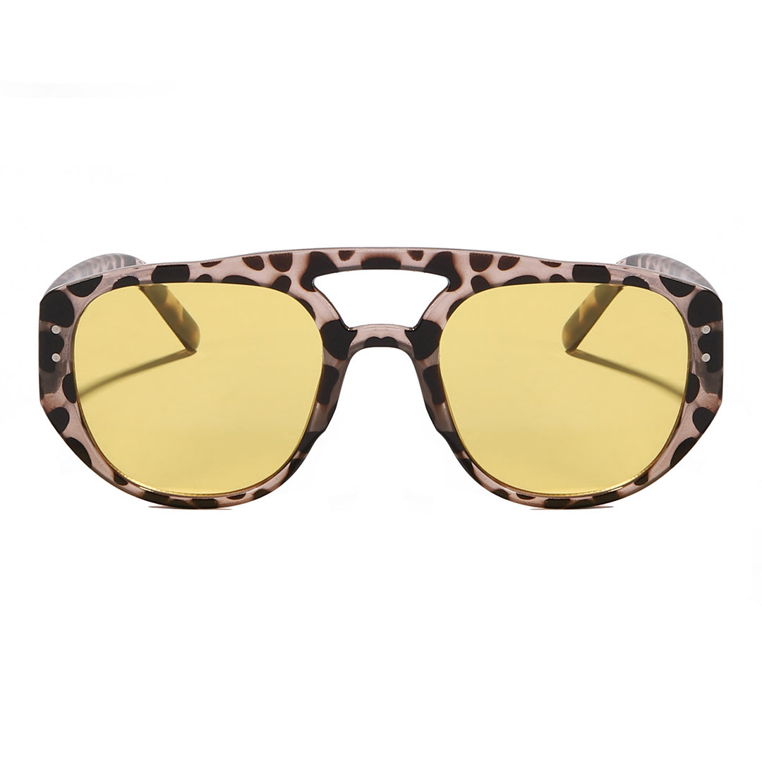 Dame oversized solbrille med moderne, strukturert ramme Luvikno