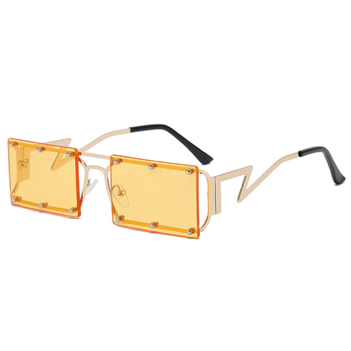 Dame ekstravagante oversized solbriller med geometrisk ramme Luvikno