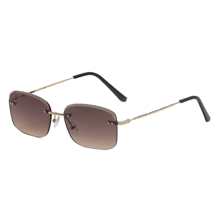 Dame kvadratisk solbrille med polariserte linser og elegant metallramme Luvikno