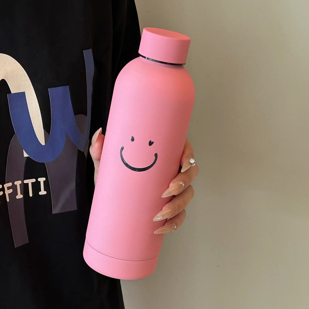 Damen-Isolierflasche mit fröhlichem Lächelmotiv Luvikno