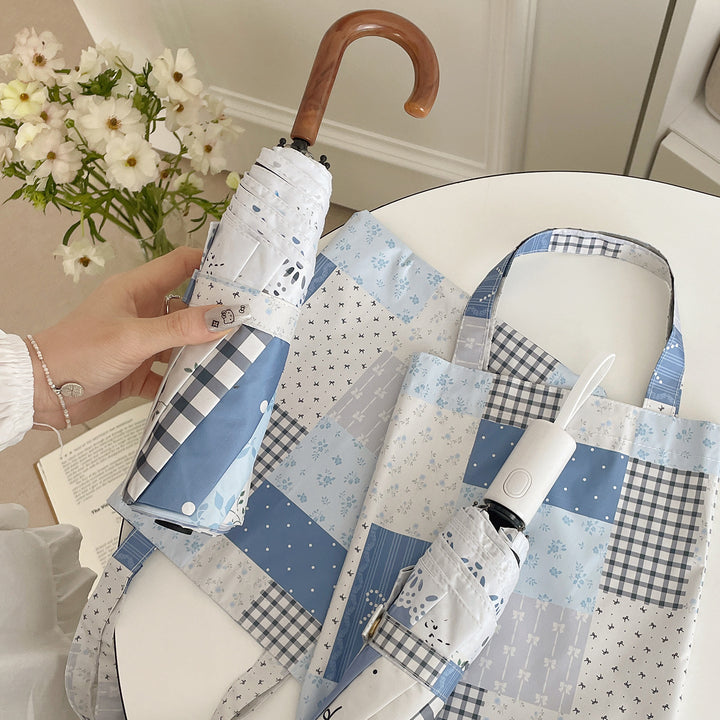 Damer paraply i romantisk patchwork-design Luvikno
