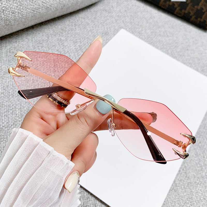 Dame geometrisk oversized solbrille Luvikno