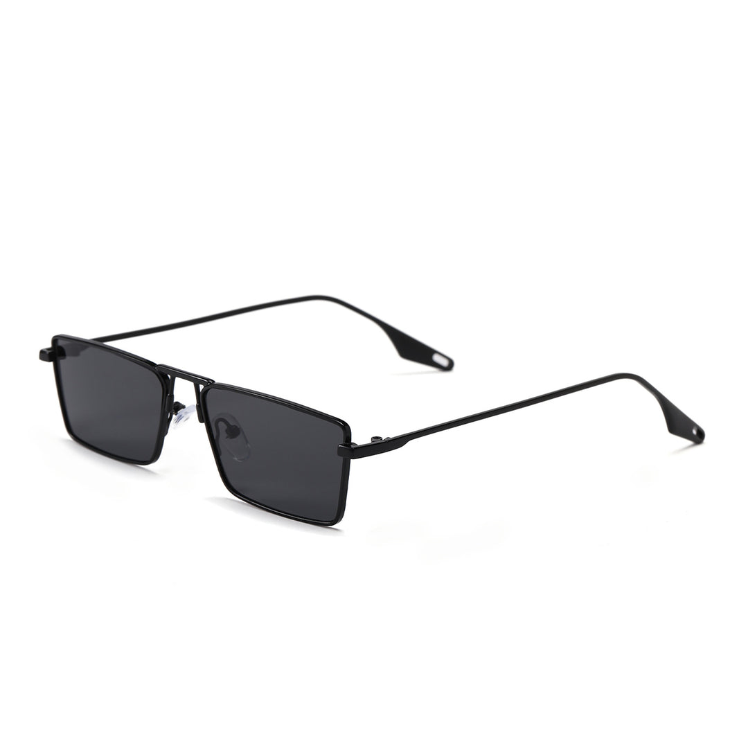 Dame elegant firkantet solbrille med smal metallramme og UV-beskyttelse Luvikno