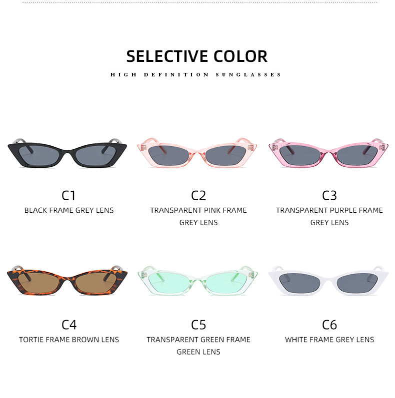 Damer moteriktig Cat-Eye solbrille med transparent ramme Luvikno