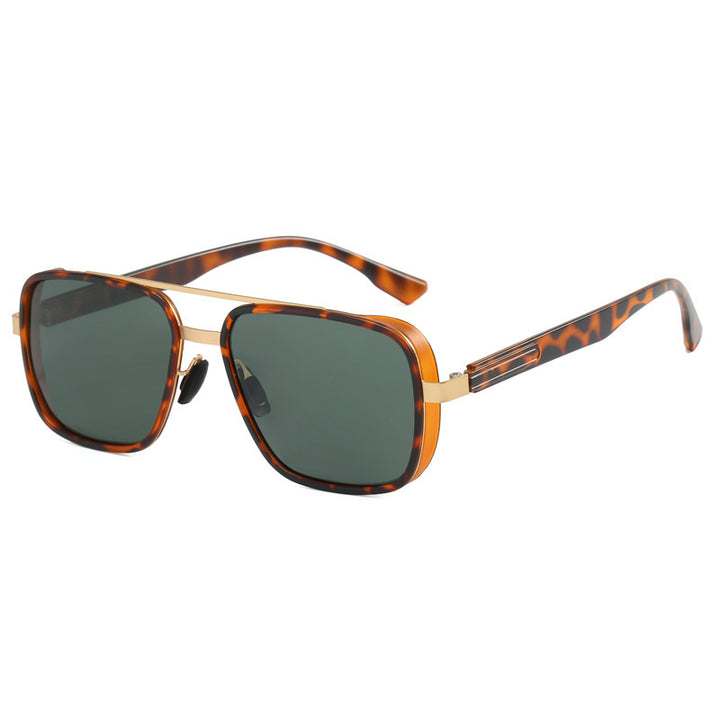 Dame elegant firkantet solbrille med høykvalitets metallramme Luvikno