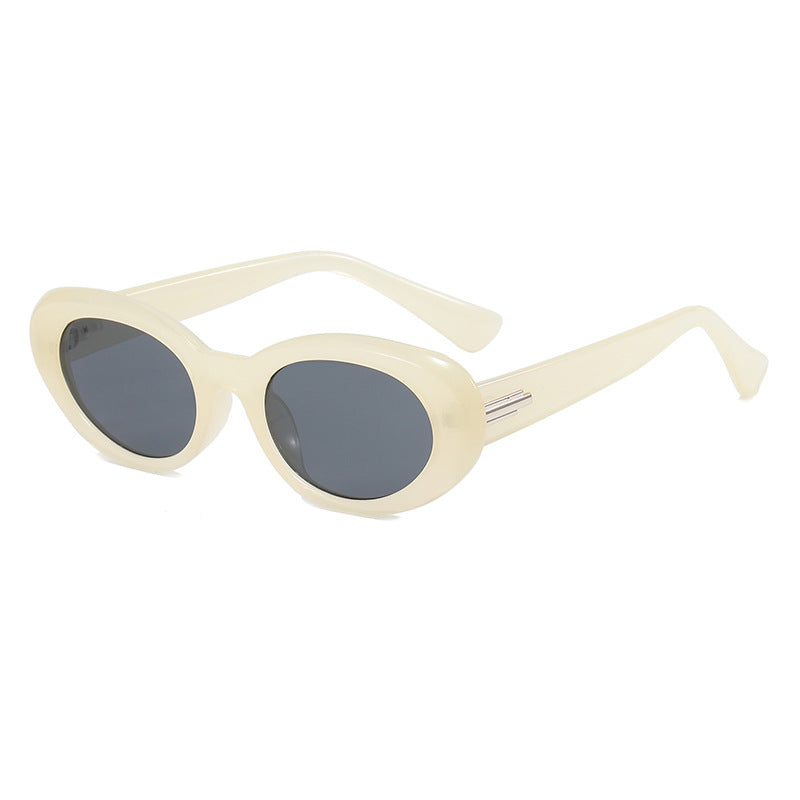 Dame elegant ovalformet solbrille med høykvalitets glass Luvikno