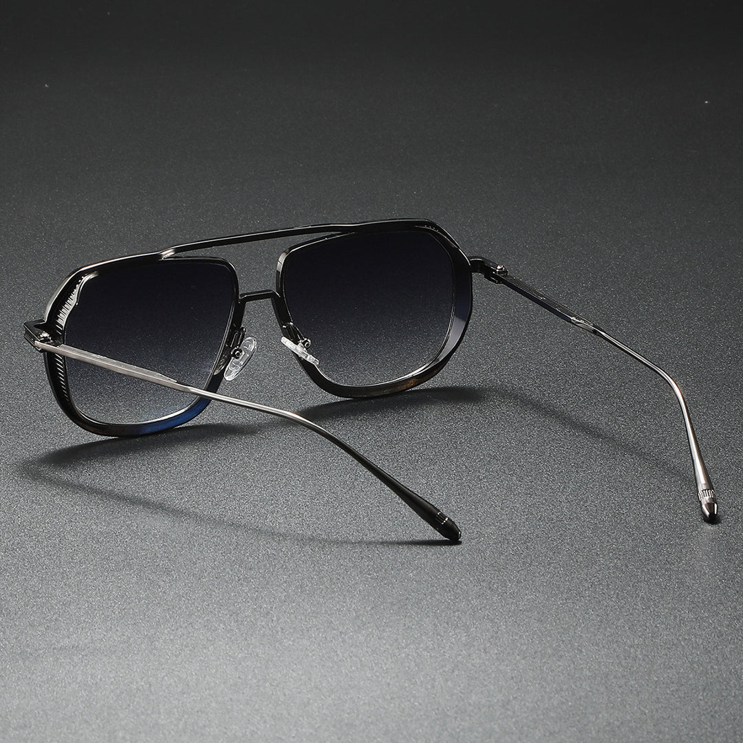 Dame Elegant solbrille med kantet metallramme Luvikno