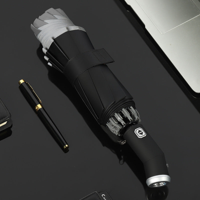 Damer kompakt og innovativ dobbel-trigger-regnparaply Luvikno