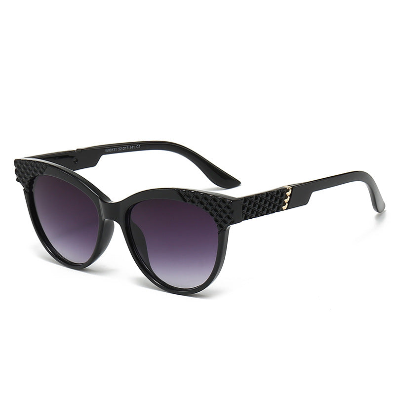 Dame Cat-Eye Solbriller med strukturert ramme og UV-beskyttelse Luvikno