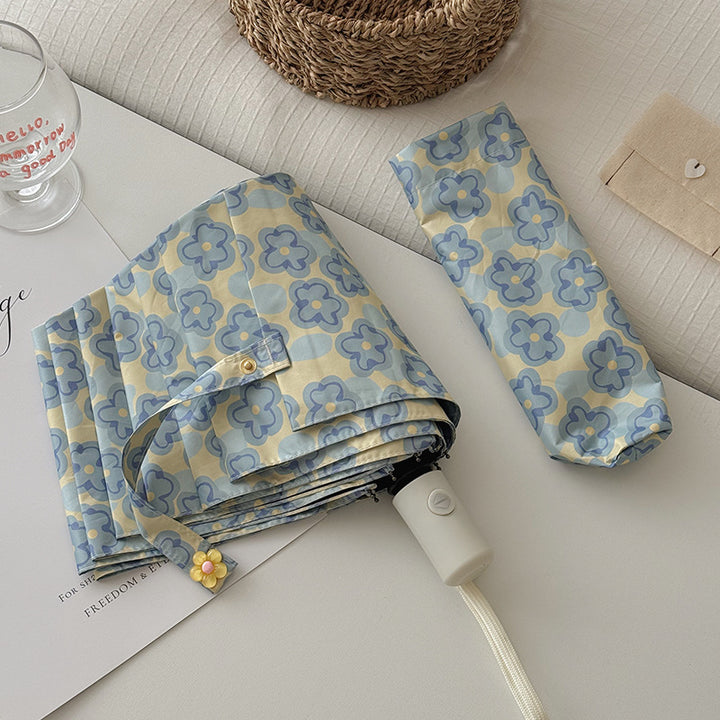 Dame Faltbar Regnparaply med elegant blomsterdesign Luvikno