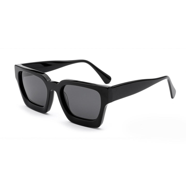 Dame firkantet solbrille med innovativ ram og polariserte glass Luvikno