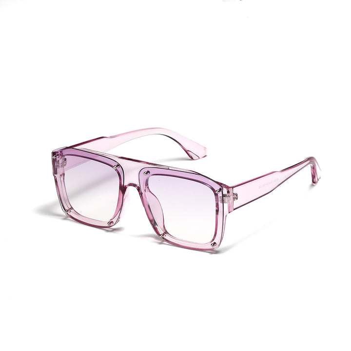 Dame Square-solbriller med modig transparent ramme Luvikno