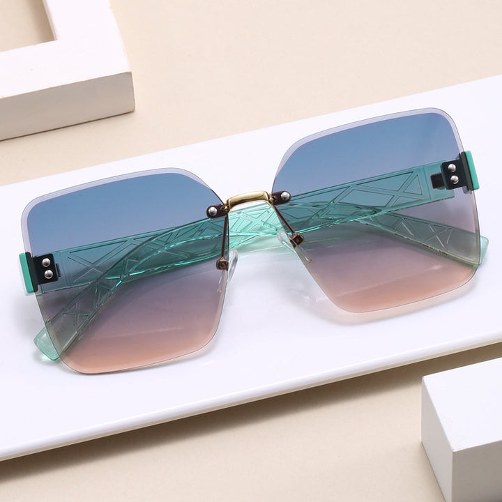 Damer oversized kvadratisk solbrille med moderne dekor Luvikno