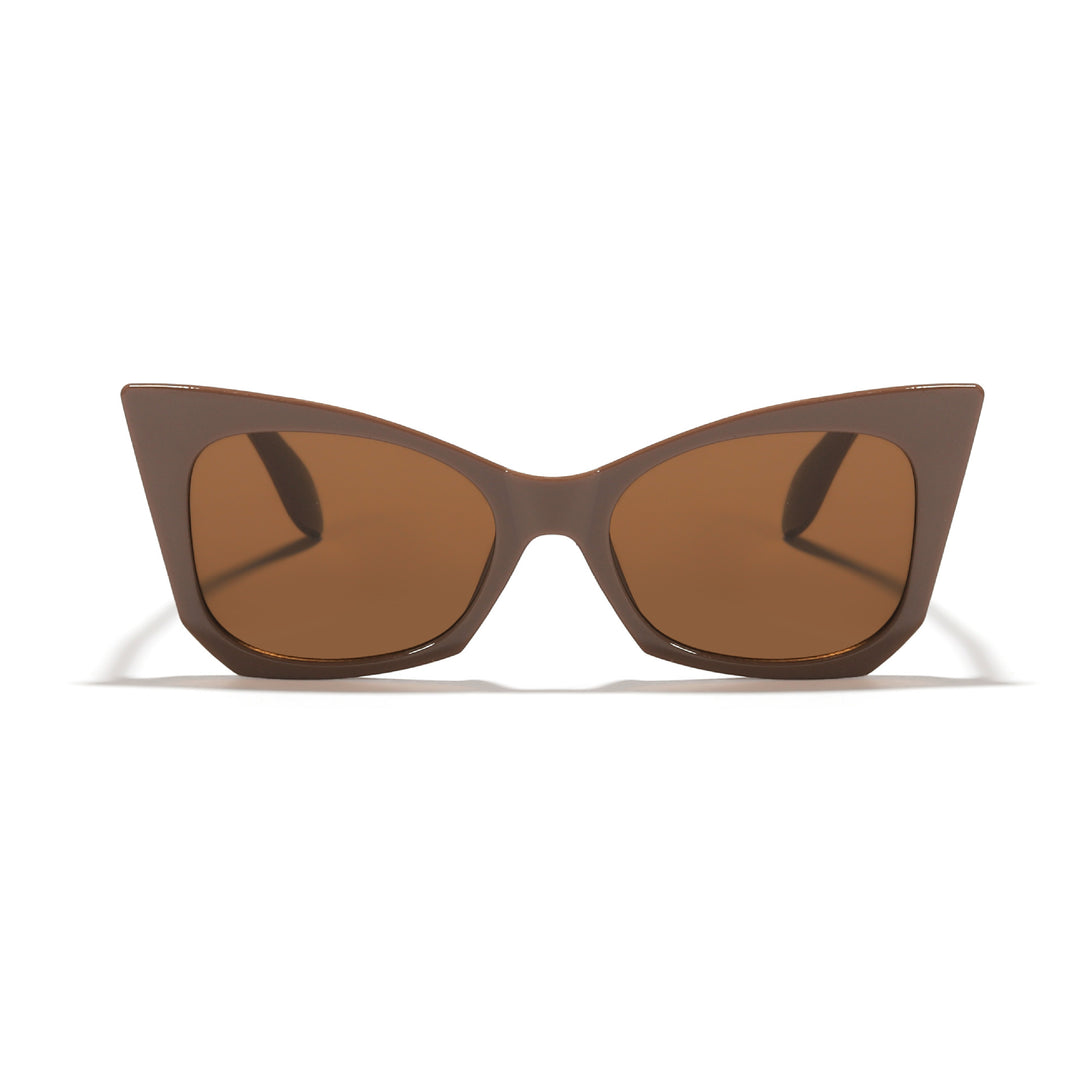 Dame solbrille i trendy katteøye-design med iøynefallende leopardmønster Luvikno