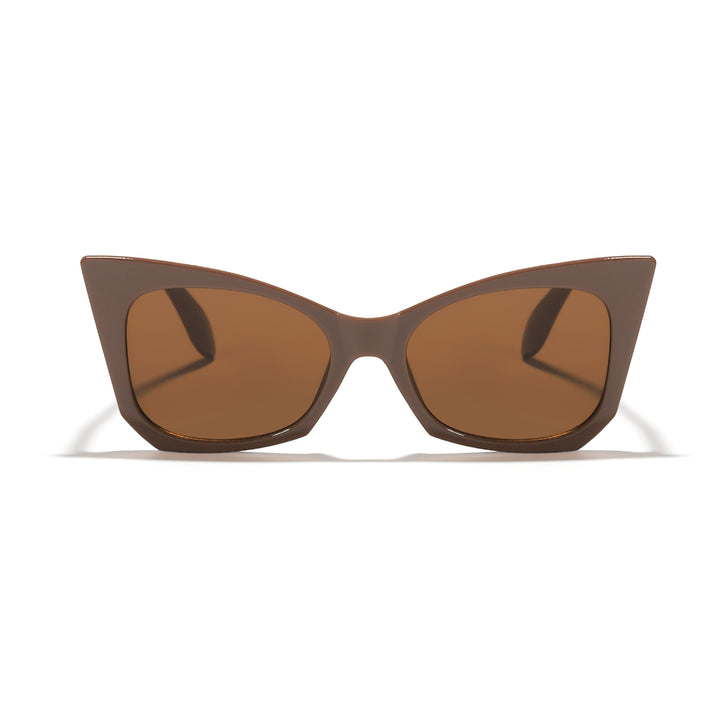 Dame solbrille i trendy katteøye-design med iøynefallende leopardmønster Luvikno