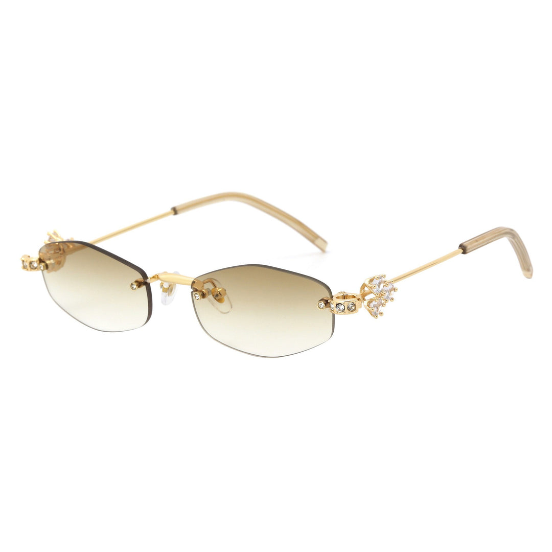Dame Designer-solbrille med luksuriøse dekorasjoner Luvikno
