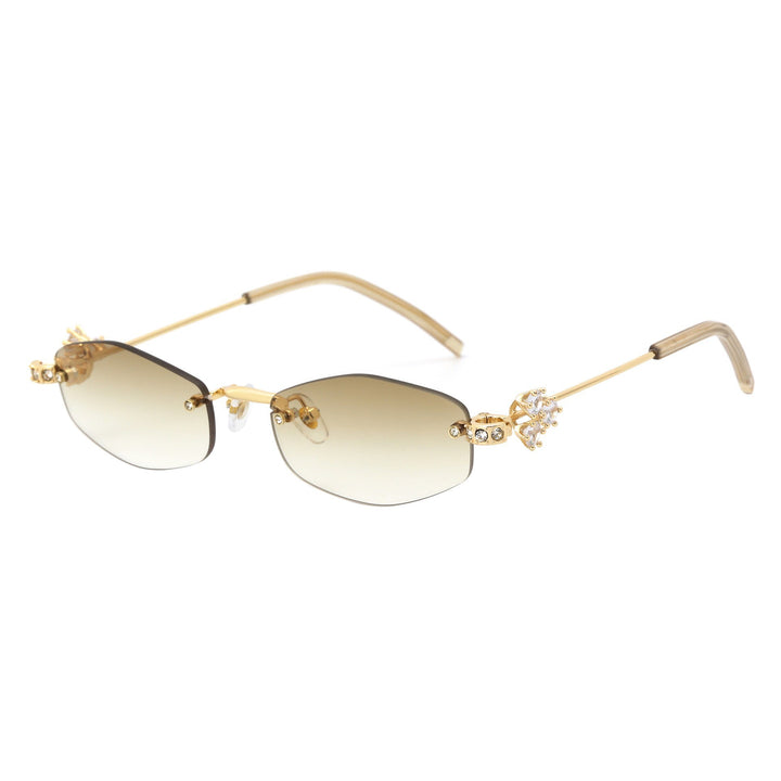 Dame Designer-solbrille med luksuriøse dekorasjoner Luvikno