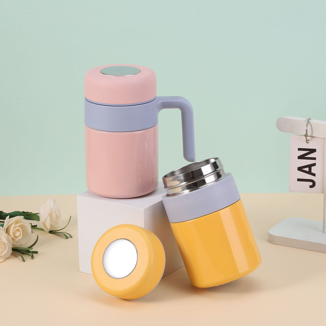 Damer Isoleringsbecher med ergonomisk håndtak og lekkasjesikker lokk Luvikno