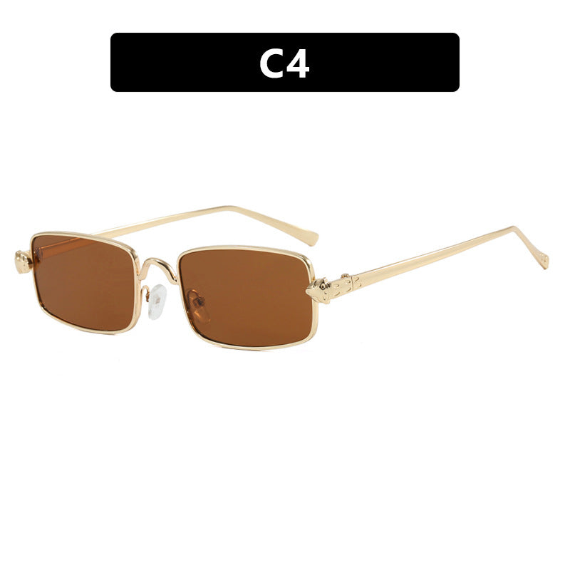 Dame elegant kvadratisk solbrille med luksus metallramme og UV-beskyttelse Luvikno