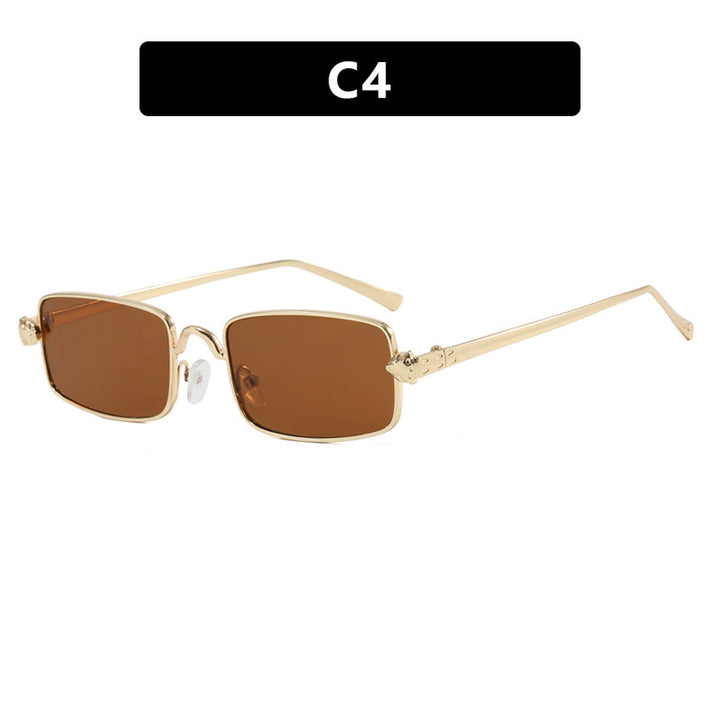 Dame elegant kvadratisk solbrille med luksus metallramme og UV-beskyttelse Luvikno