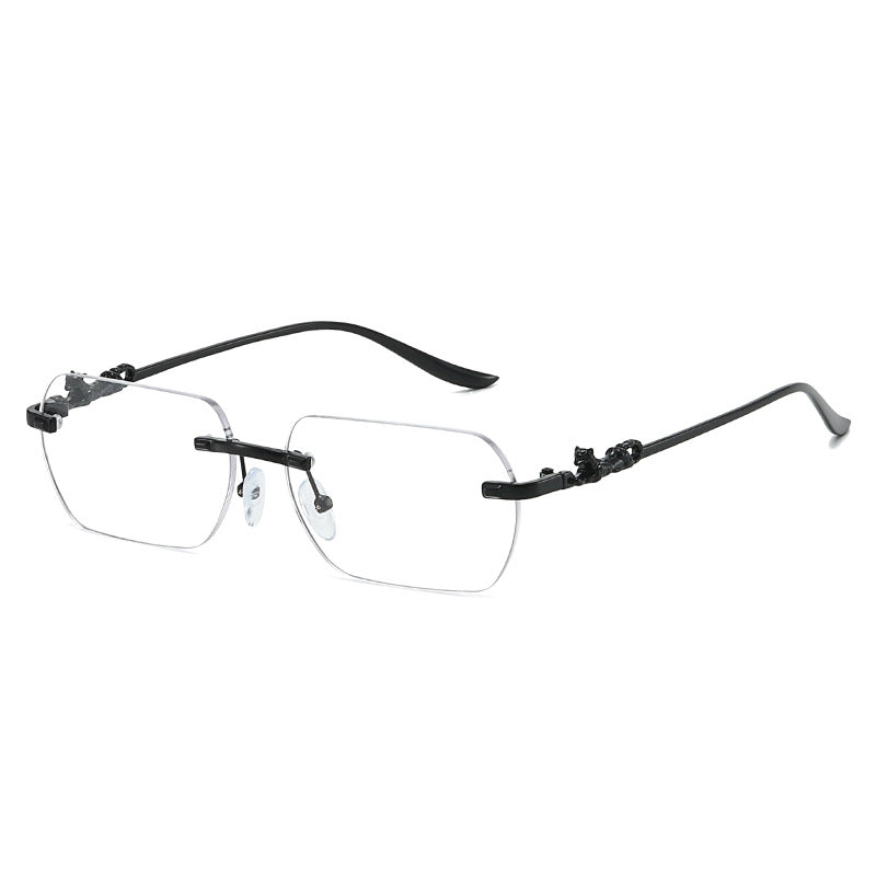 Damer elegant halvmellomrammebrille med dekorative detaljer Luvikno