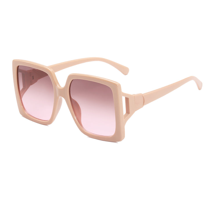 Dame modische oversized solbrille med gradient-innfatninger Luvikno