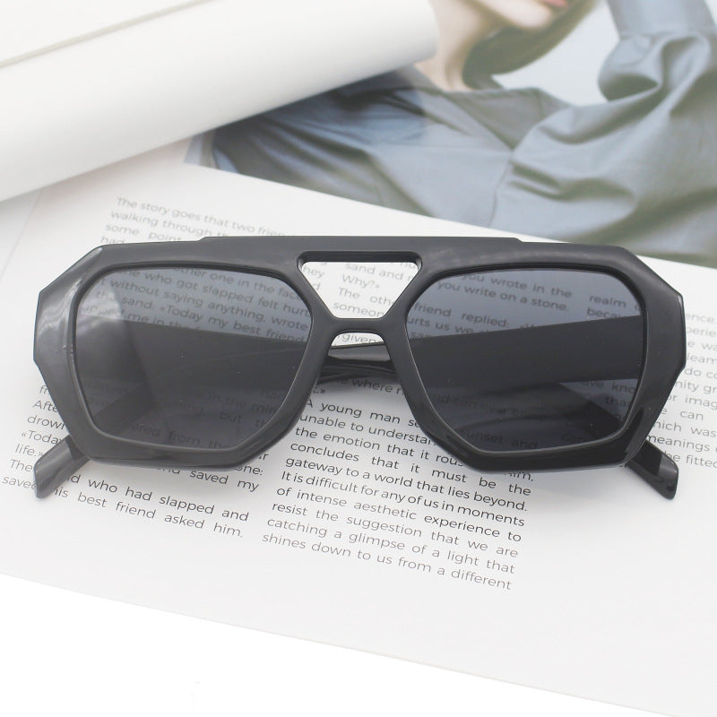 Dame fashionable sekskantet brille Luvikno