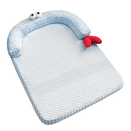 Unisex nan ergonomisk baby-liggmatte med polstret hodekant og vaskbart trekk Luvikno