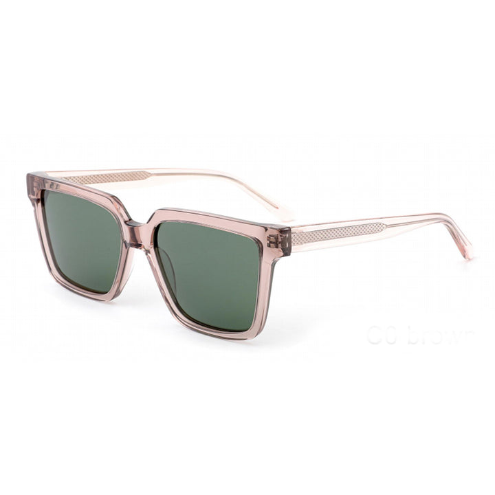 Dame kvadratisk solbrille med moderne plastikkramme og UV-beskyttelse Luvikno