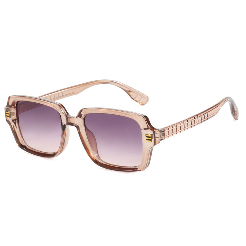 Dame trendy firkantet solbrille med strukturert ramme Luvikno