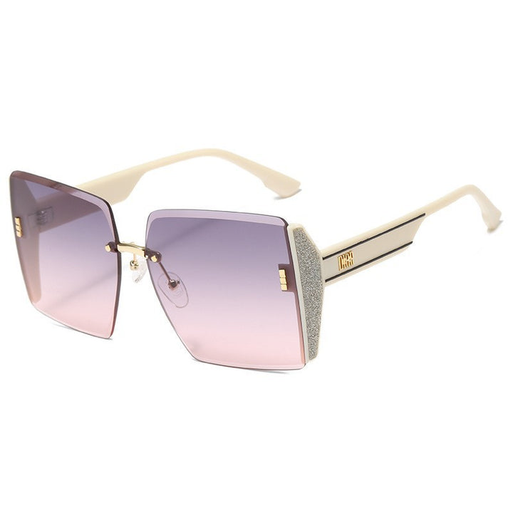 Dame Oversized solbrille med stilfull firkantet ramme Luvikno