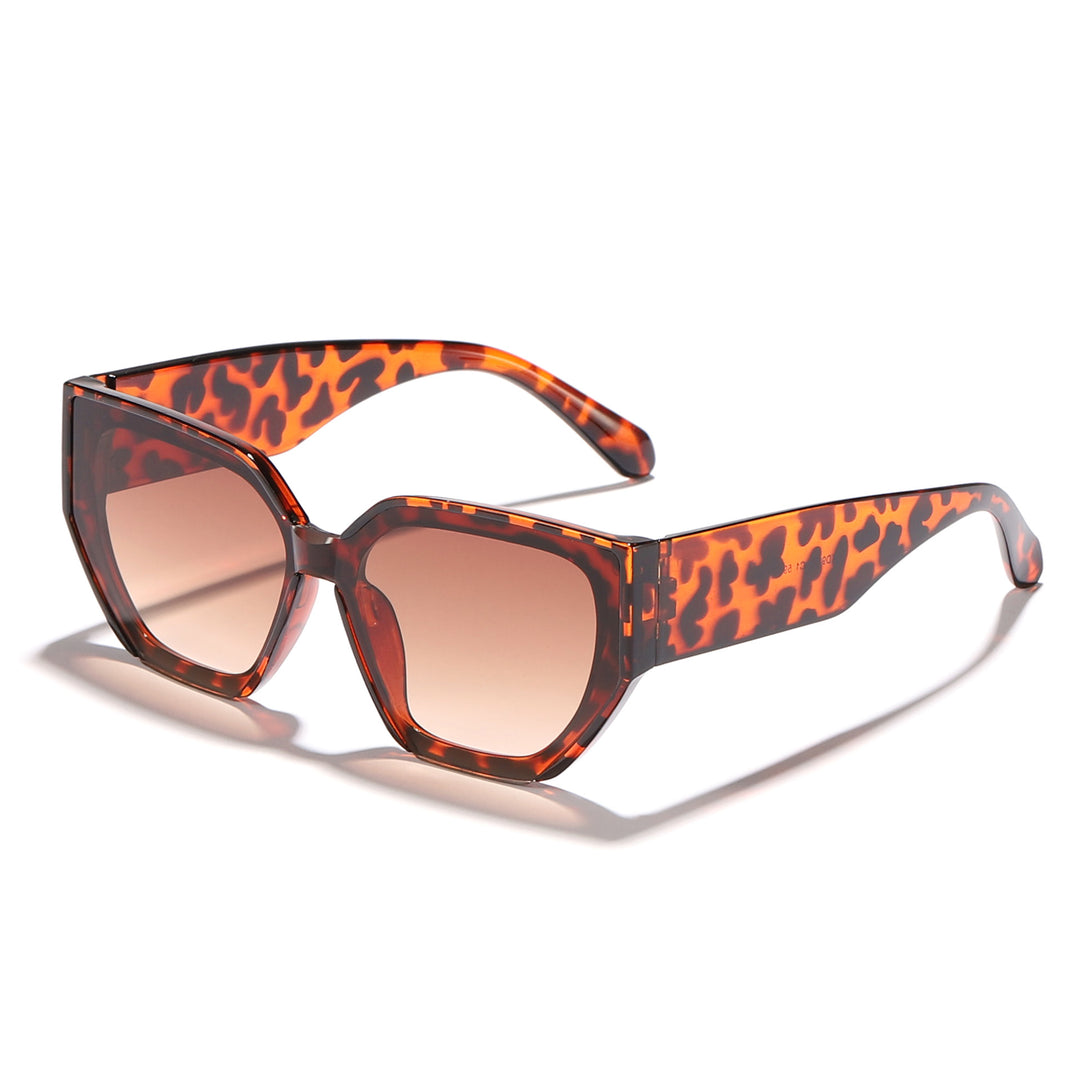 Dame trendy oversized solbriller med stilig hexagon-design Luvikno