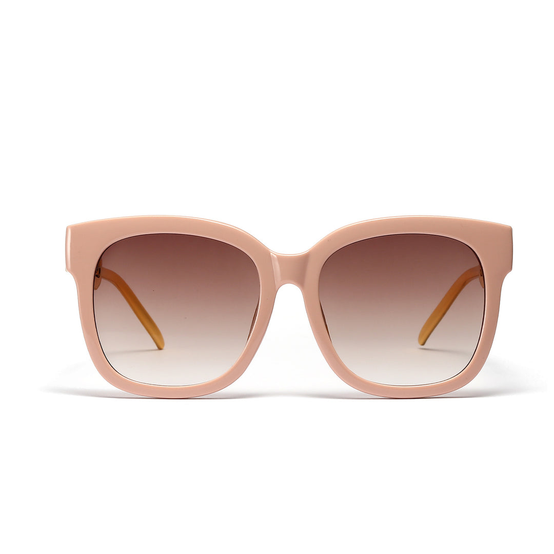 Dame moteriktig oversized solbrille med luksuriøs kjedeinnramming Luvikno