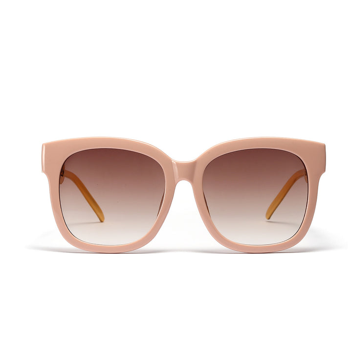 Dame moteriktig oversized solbrille med luksuriøs kjedeinnramming Luvikno
