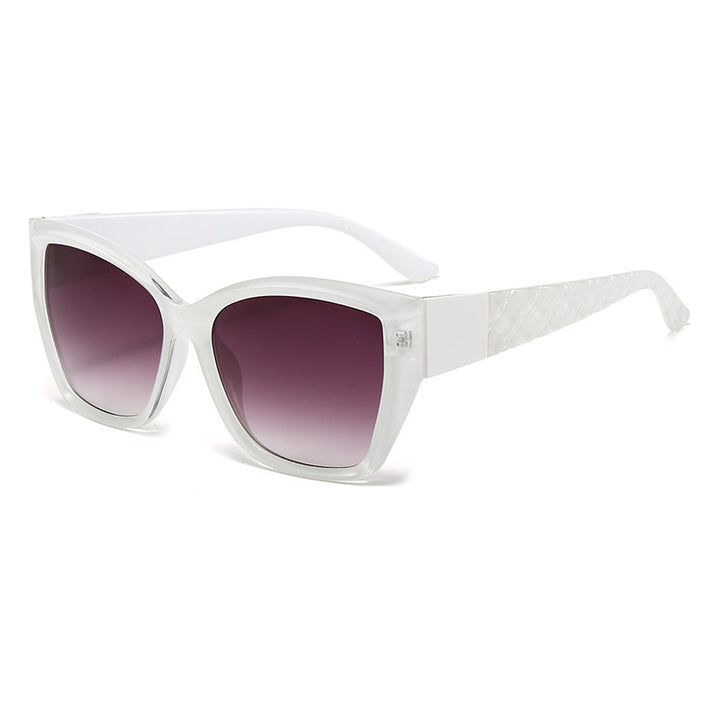 Dame Oversized Cat-Eye Solbriller med stilige aksenter Luvikno
