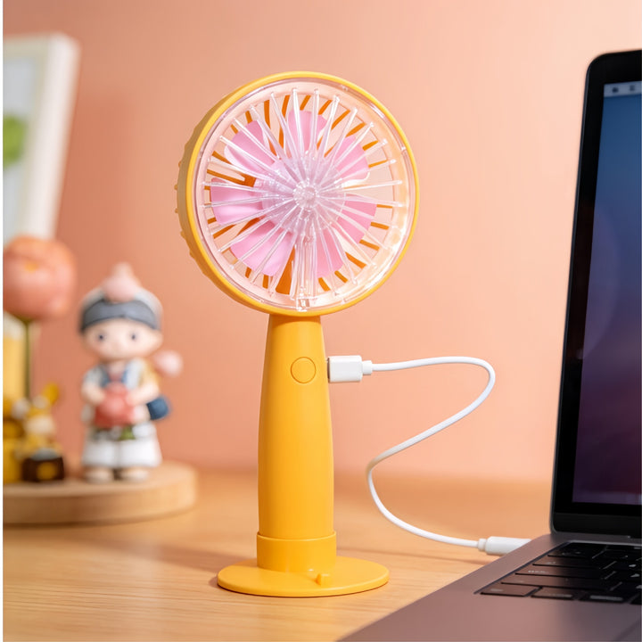 Dame bærbar håndvifte med USB-tilkobling og innovativt design Luvikno