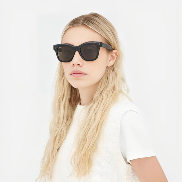 Damer oversized solbriller med avrundet firkantet ramme og UV-beskyttelse Luvikno
