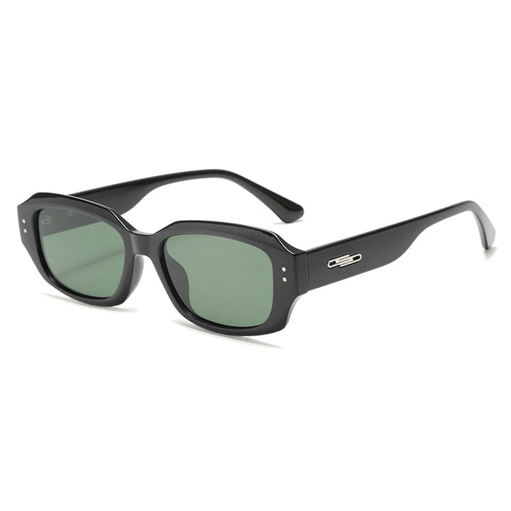 Dame trendy firkantet solbrille med innovativ gjennomsiktig ramme Luvikno