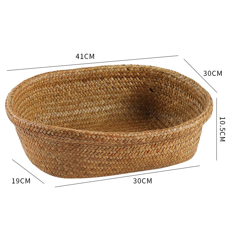 Unisex Oval Oppbevaringskurv laget av flettet naturmateriale Luvikno