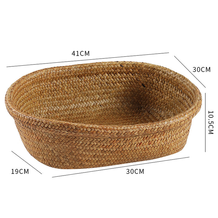 Unisex Oval Oppbevaringskurv laget av flettet naturmateriale Luvikno