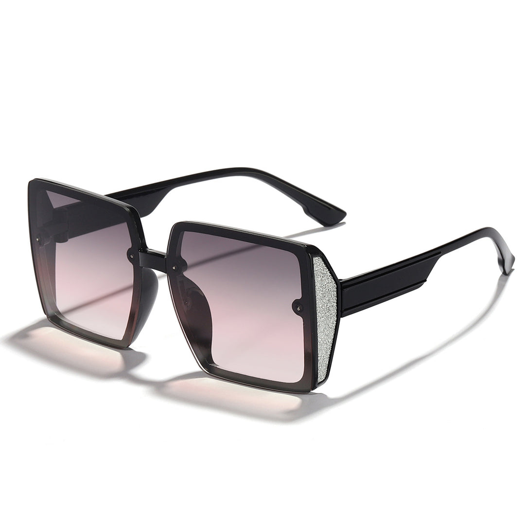 Dame oversized solbriller med glinsende aksent Luvikno