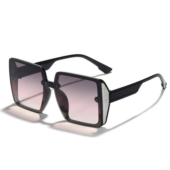 Dame oversized solbriller med glinsende aksent Luvikno
