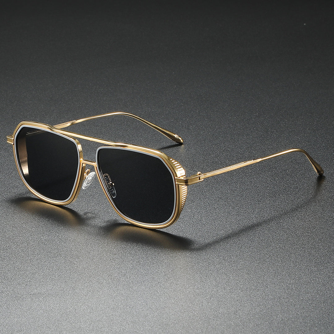 Dame Elegant solbrille med kantet metallramme Luvikno